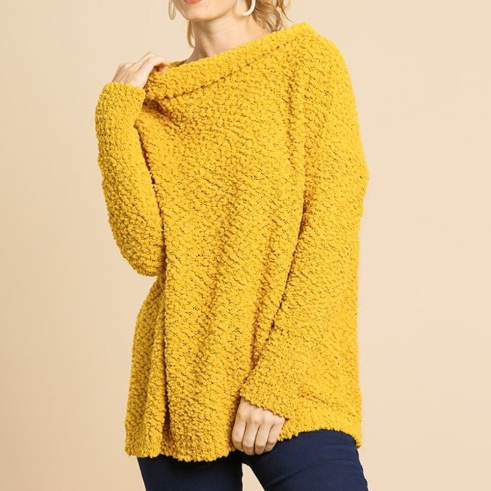 Fuzzy High Neck Collar Sweater - Picture 4 of 7